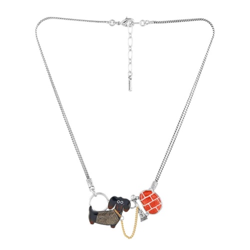 Колье TARATATA, Pas bouger!, цветная смола, порошок слюды, гематит, TT-W25-06108-10M серебристый фото 2